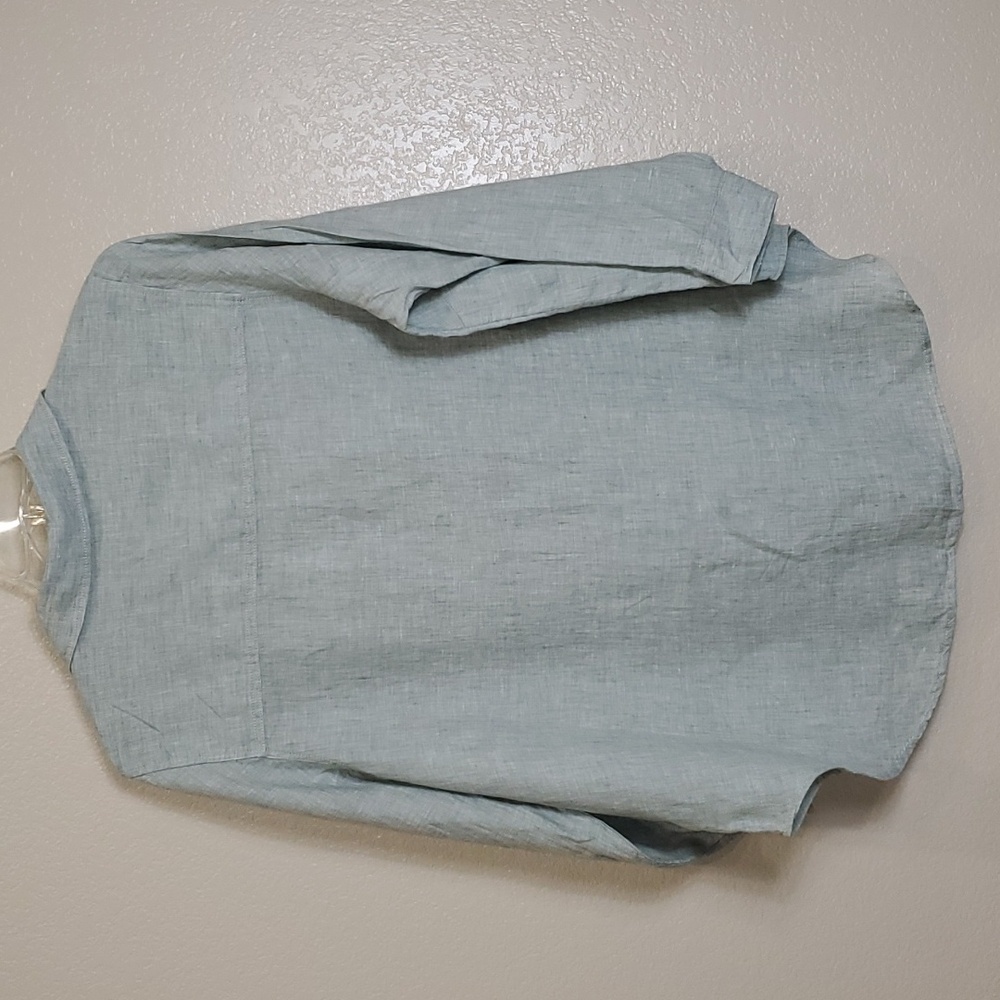 Sigrid Olsen 100% Linen Button Front Roll Tab Sle… - image 6
